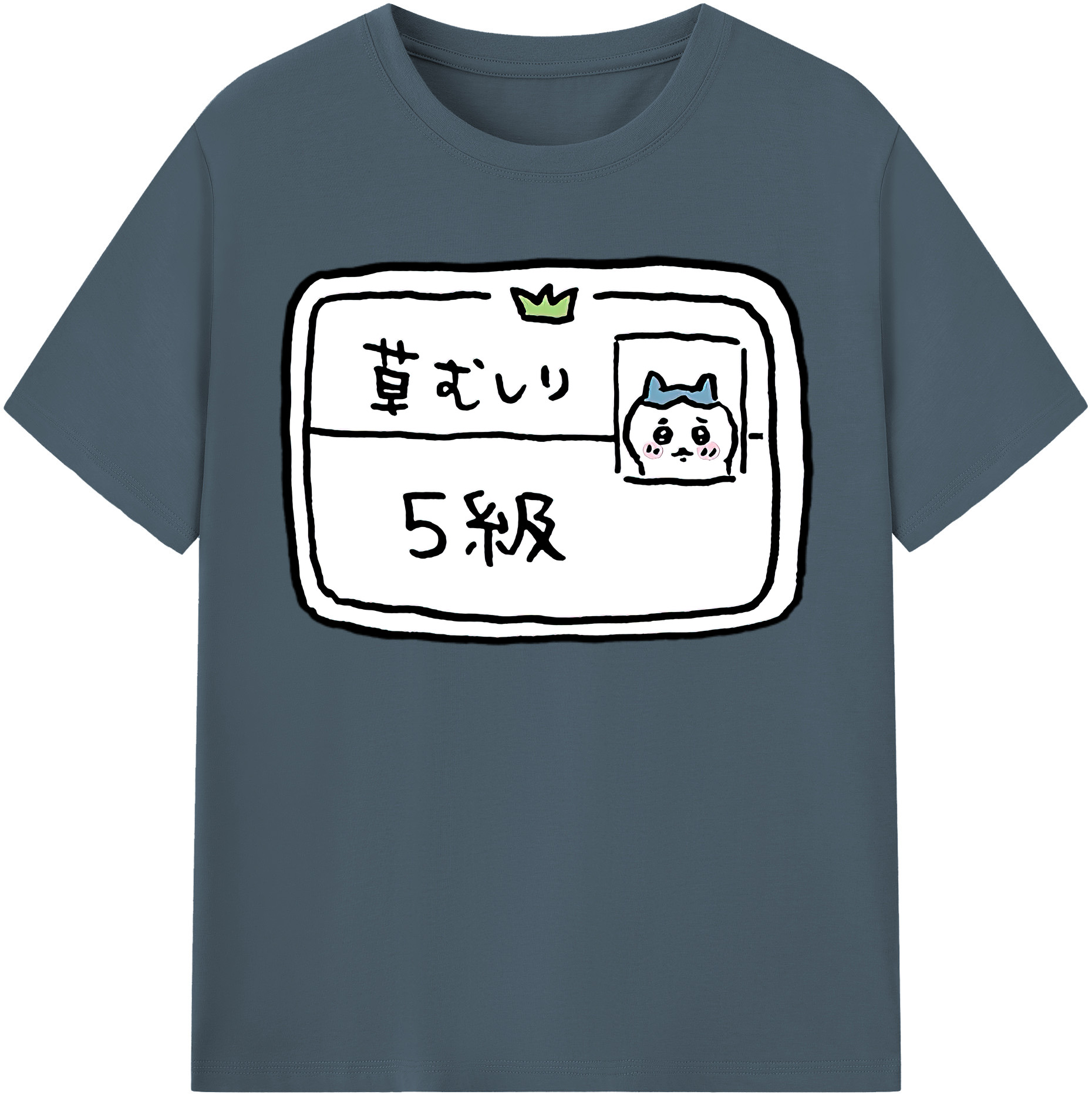 （画像用） ちいかわ ハチワレ Chii-kawa hachiware 綿100％半袖Tシャツ（フロントプリント）